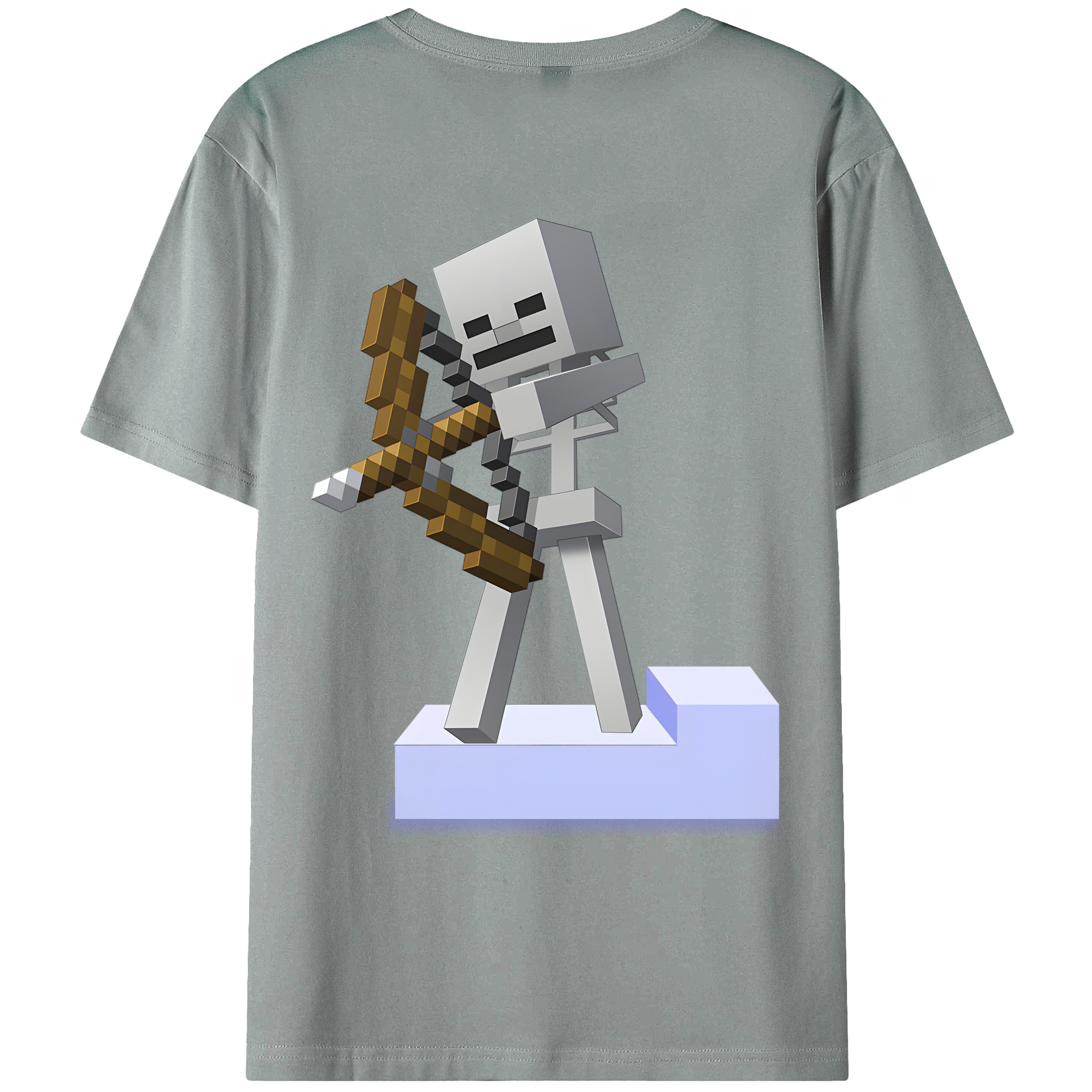 （画像用） マインクラフト ブロックの世界 Minecraft MC Block world 綿100％ メンズ半袖Tシャツ（バックプリント） 通気性